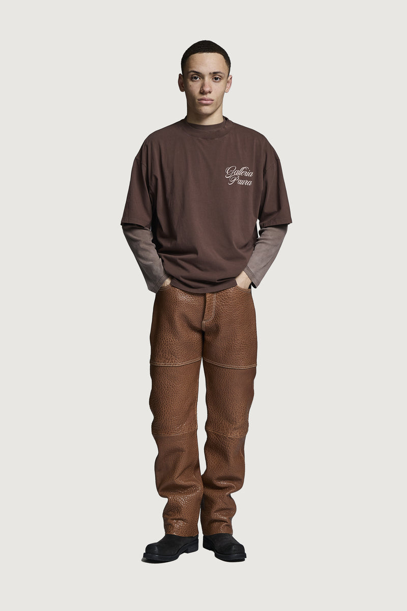 COSTA OVERSIZED T-SHIRT CORSIVO BROWN