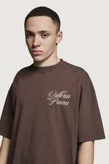 COSTA OVERSIZED T-SHIRT CORSIVO BROWN