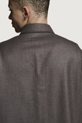 SHIN  FULL ZIP SHIRT BROWN