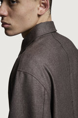 SHIN  FULL ZIP SHIRT BROWN