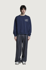 NADIR OVERSIZED CREWNECK DARK BLUE CORSIVO