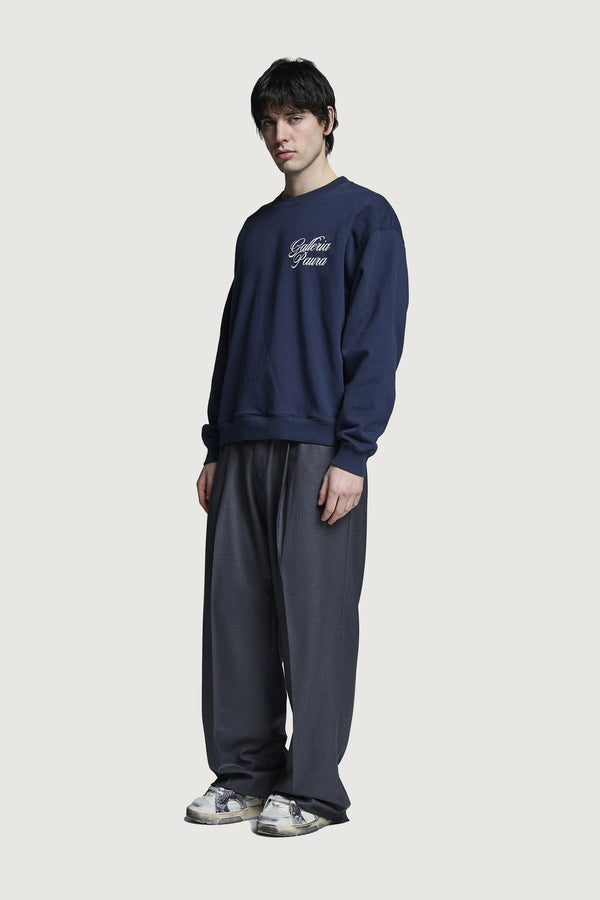 NADIR OVERSIZED CREWNECK DARK BLUE CORSIVO