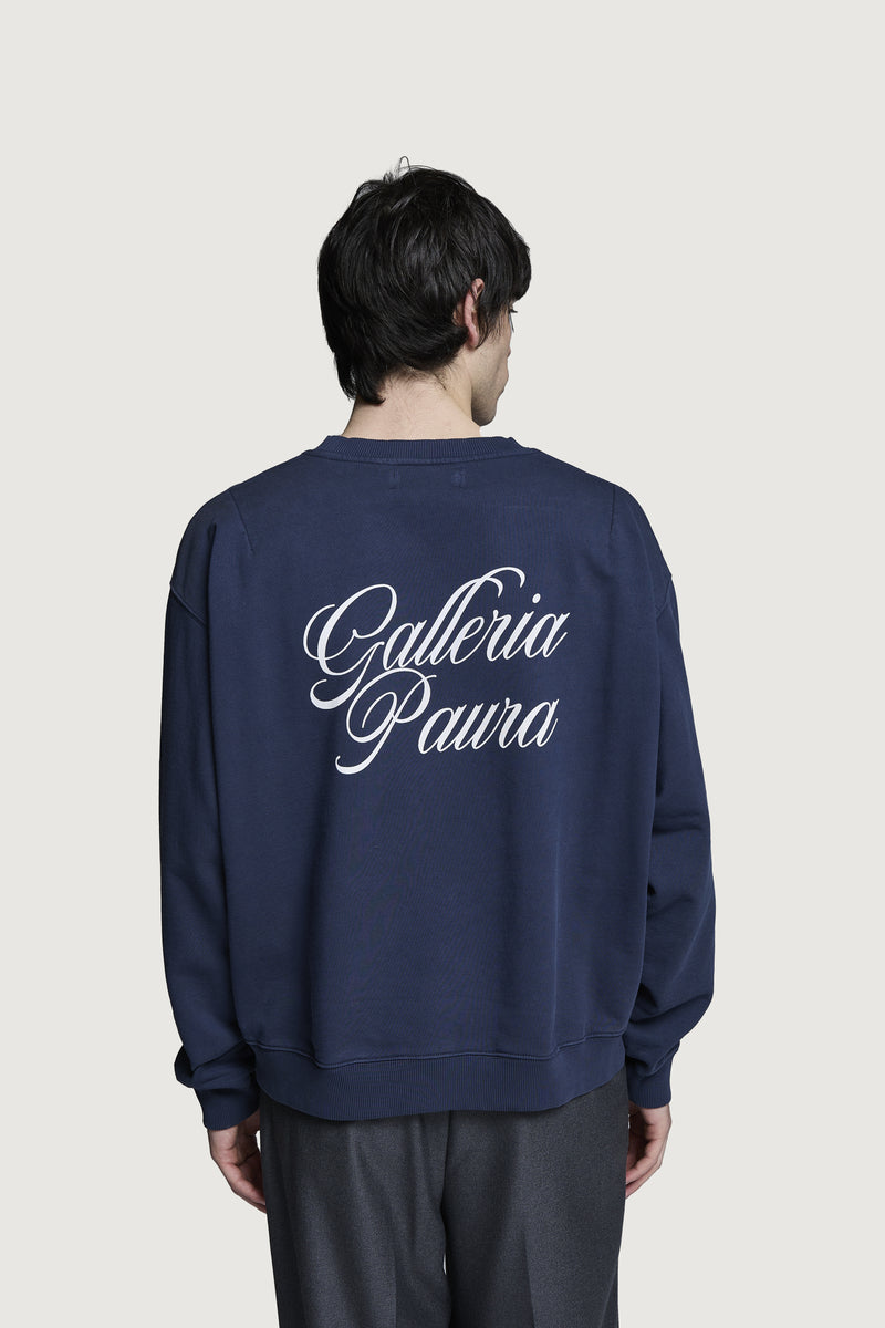 NADIR OVERSIZED CREWNECK DARK BLUE CORSIVO
