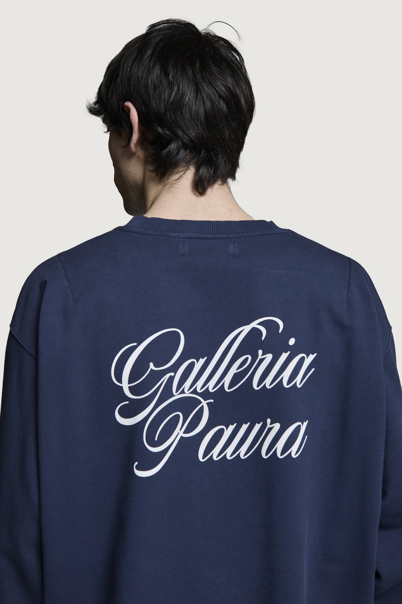 NADIR OVERSIZED CREWNECK DARK BLUE CORSIVO