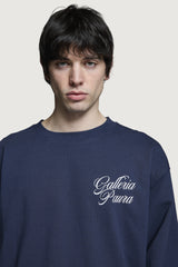 NADIR OVERSIZED CREWNECK DARK BLUE CORSIVO