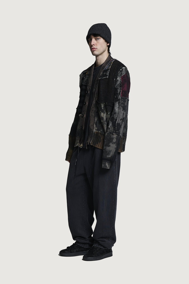GWENDAL PATCHWORK CARDIGAN DARK MULTICOLOR