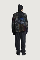 GWENDAL PATCHWORK CARDIGAN DARK MULTICOLOR
