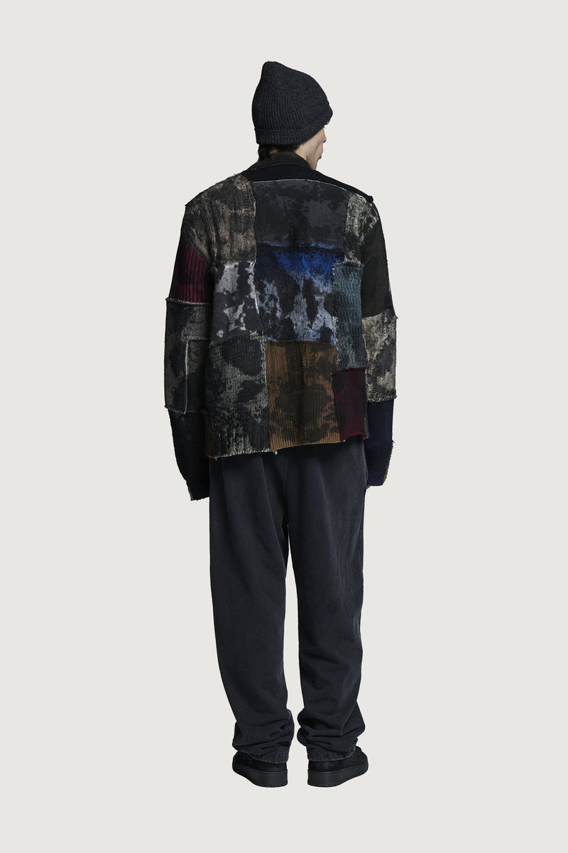 GWENDAL PATCHWORK CARDIGAN DARK MULTICOLOR