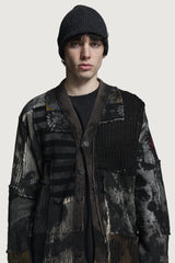 GWENDAL PATCHWORK CARDIGAN DARK MULTICOLOR
