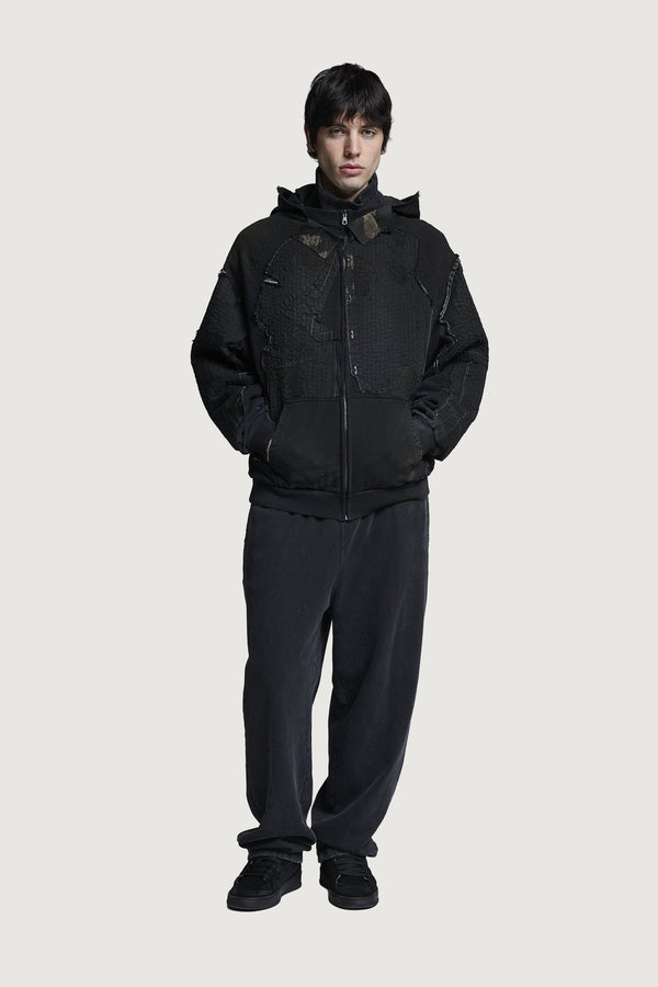 IDRIS FULL ZIP HOODIE BLACK
