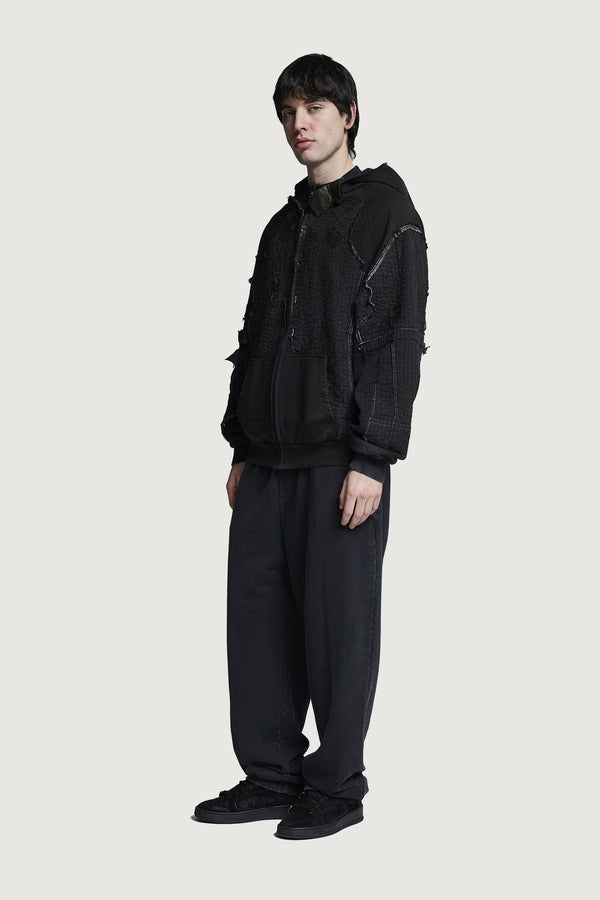 IDRIS FULL ZIP HOODIE BLACK