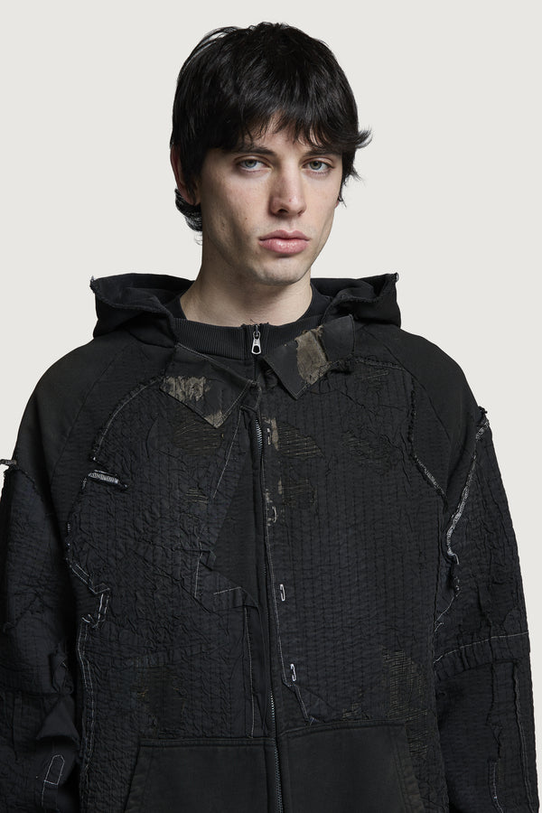 IDRIS FULL ZIP HOODIE BLACK