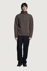 HELSINKI HALF-ZIP SWEATER BROWN