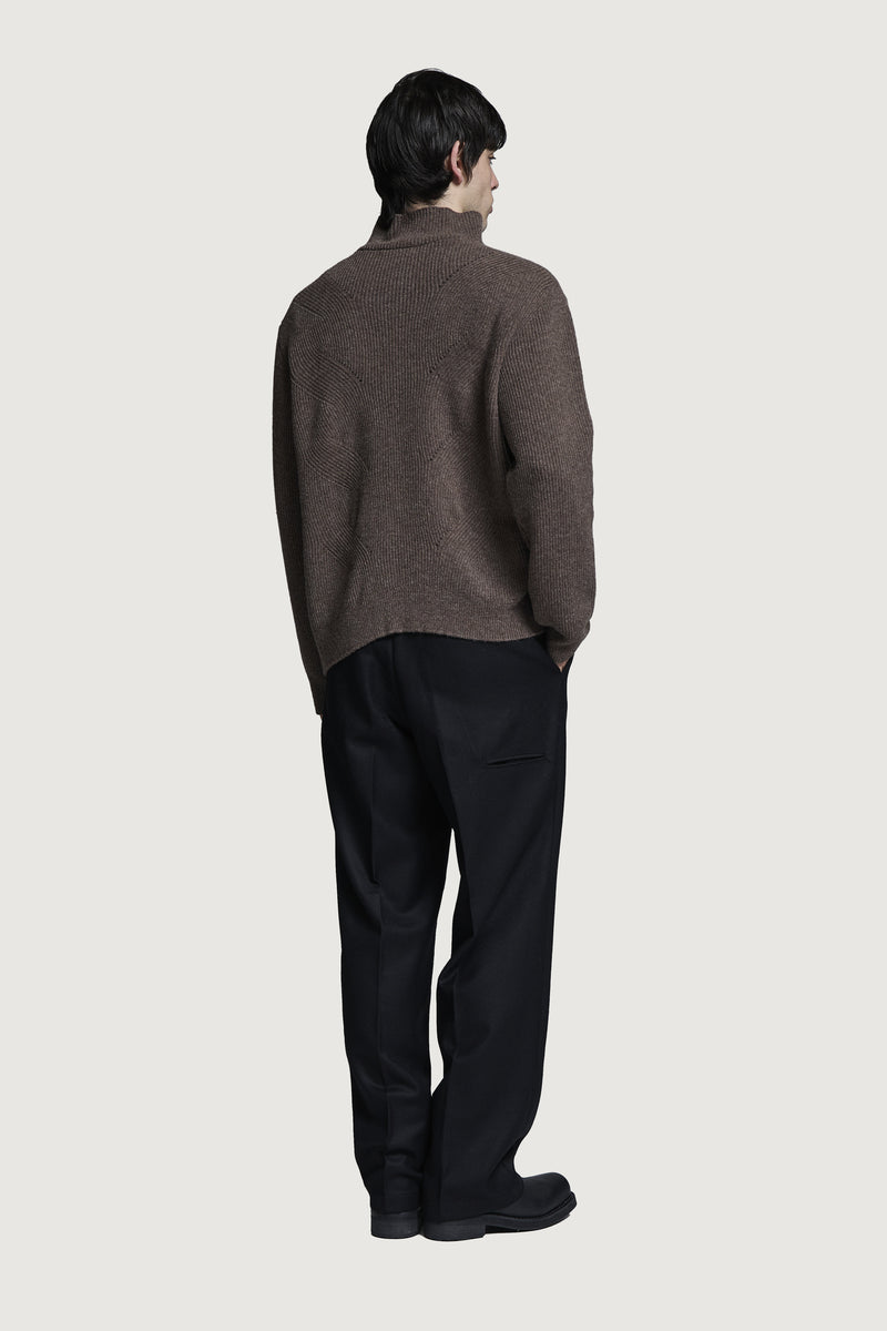 HELSINKI HALF-ZIP SWEATER BROWN