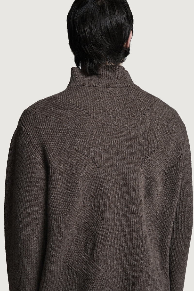 HELSINKI HALF-ZIP SWEATER BROWN