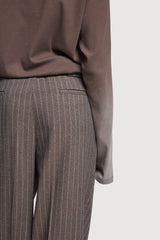 NOGE CLASSIC PANTS BROWN PINSTRIPES