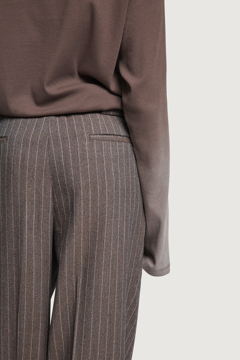 NOGE CLASSIC PANTS BROWN PINSTRIPES