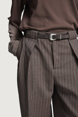 NOGE CLASSIC PANTS BROWN PINSTRIPES