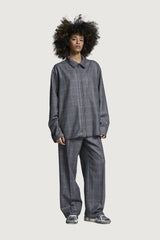 SHIN FULL ZIP SHIRT LIGHT GREY CHECK