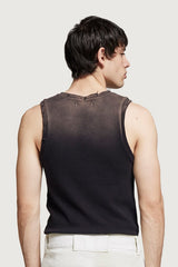 RUBEN RIBBED TANK TOP BLACK