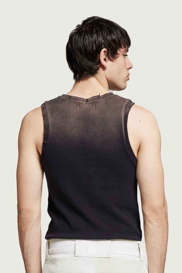 RUBEN RIBBED TANK TOP BLACK