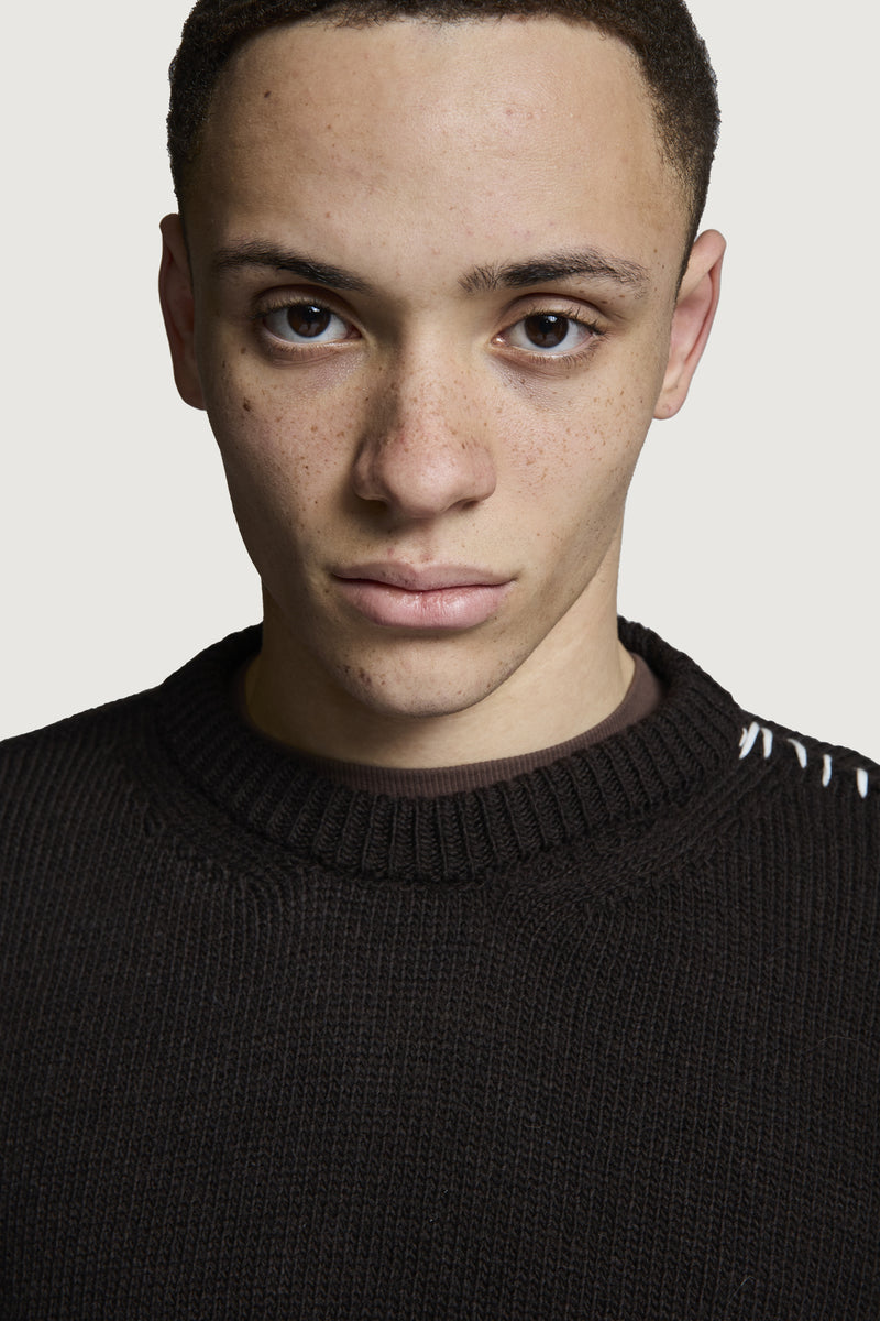 HOTAKA CREWNECK SWEATER CHOCOLATE