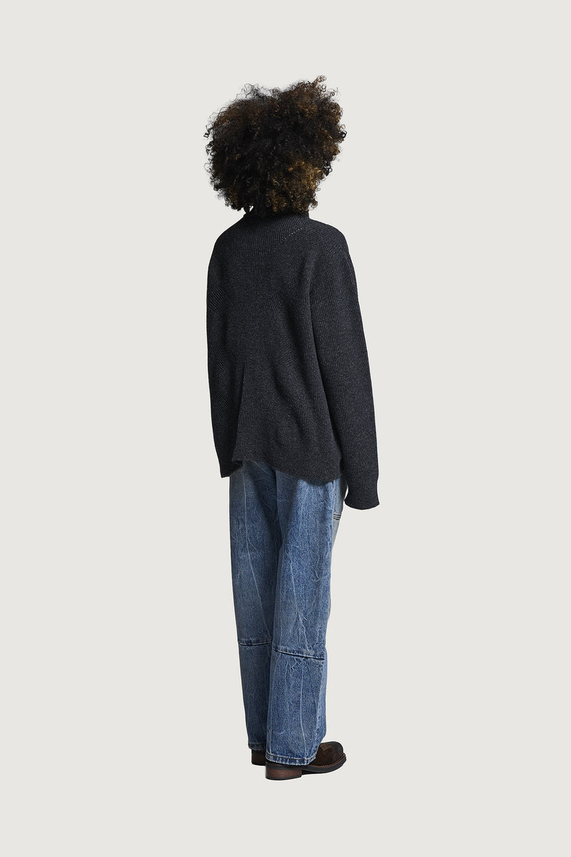 HELSINKI HALF-ZIP SWEATER DARK GREY