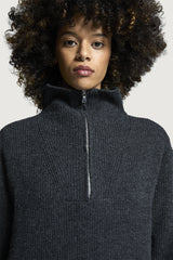 HELSINKI HALF-ZIP SWEATER DARK GREY