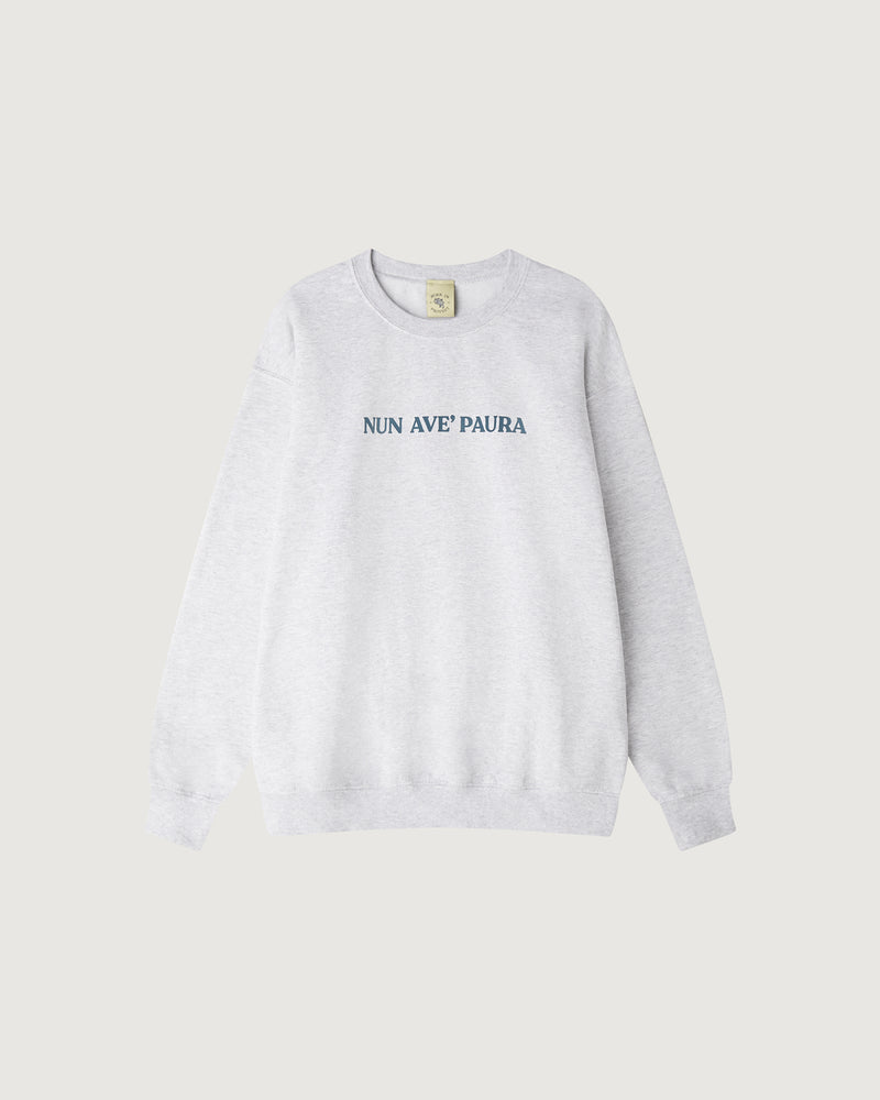 NUN AVE' PAURA REGULAR SWEATSHIRT - LIGHT GREY MELANGE