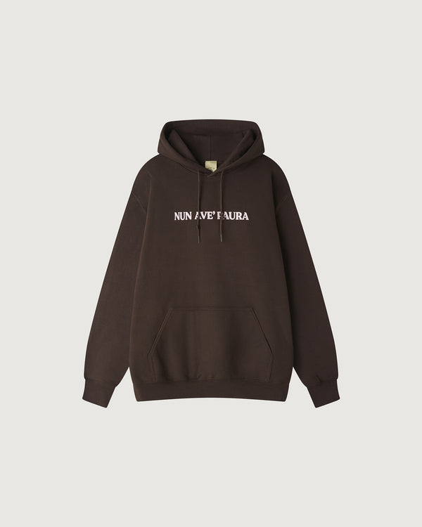 NUN AVE' PAURA REGULAR HOODIE - CHOCOLATE