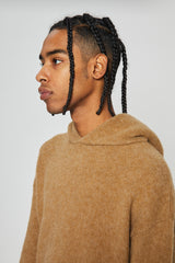 SALMA KNIT HOODIE CAMEL