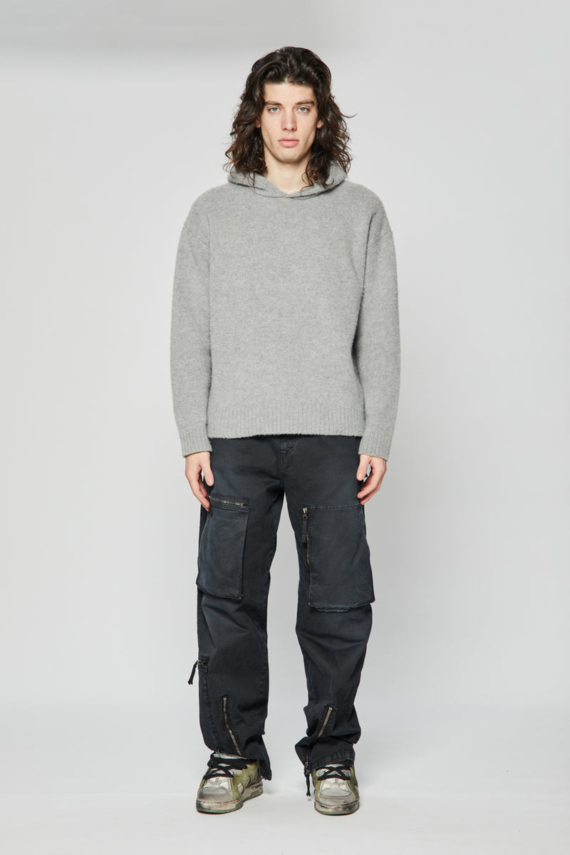 SALMA KNIT HOODIE GREY