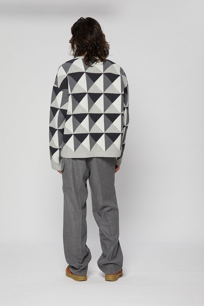 DIMA SWEATER MULTITONE PATTERN GREY