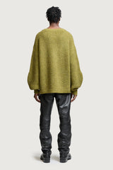 ALIENA V NECK SWEATER OLIVE GREEN