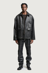 ANELLO LEATHER JACKET BLACK