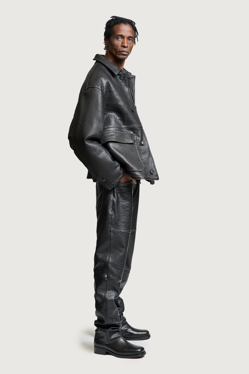 ANELLO LEATHER JACKET BLACK