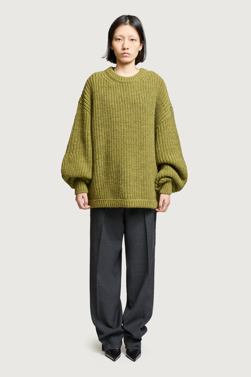 ALIENO CREWNECK SWEATER OLIVE GREEN