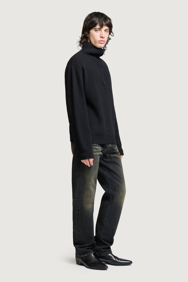 HELSINKI HALF-ZIP SWEATER BLACK