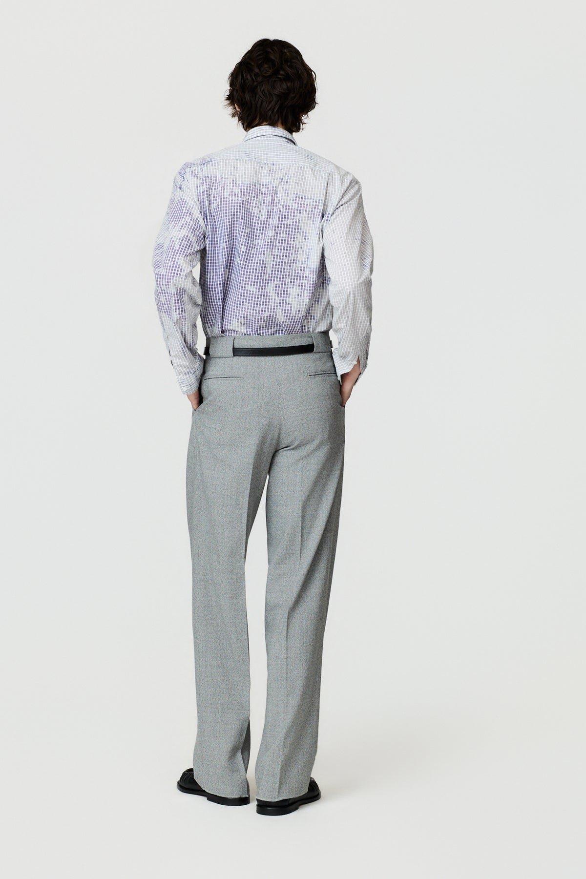 NOGE WIDE-LEG RELAXED TROUSERS - LIGHT GREY