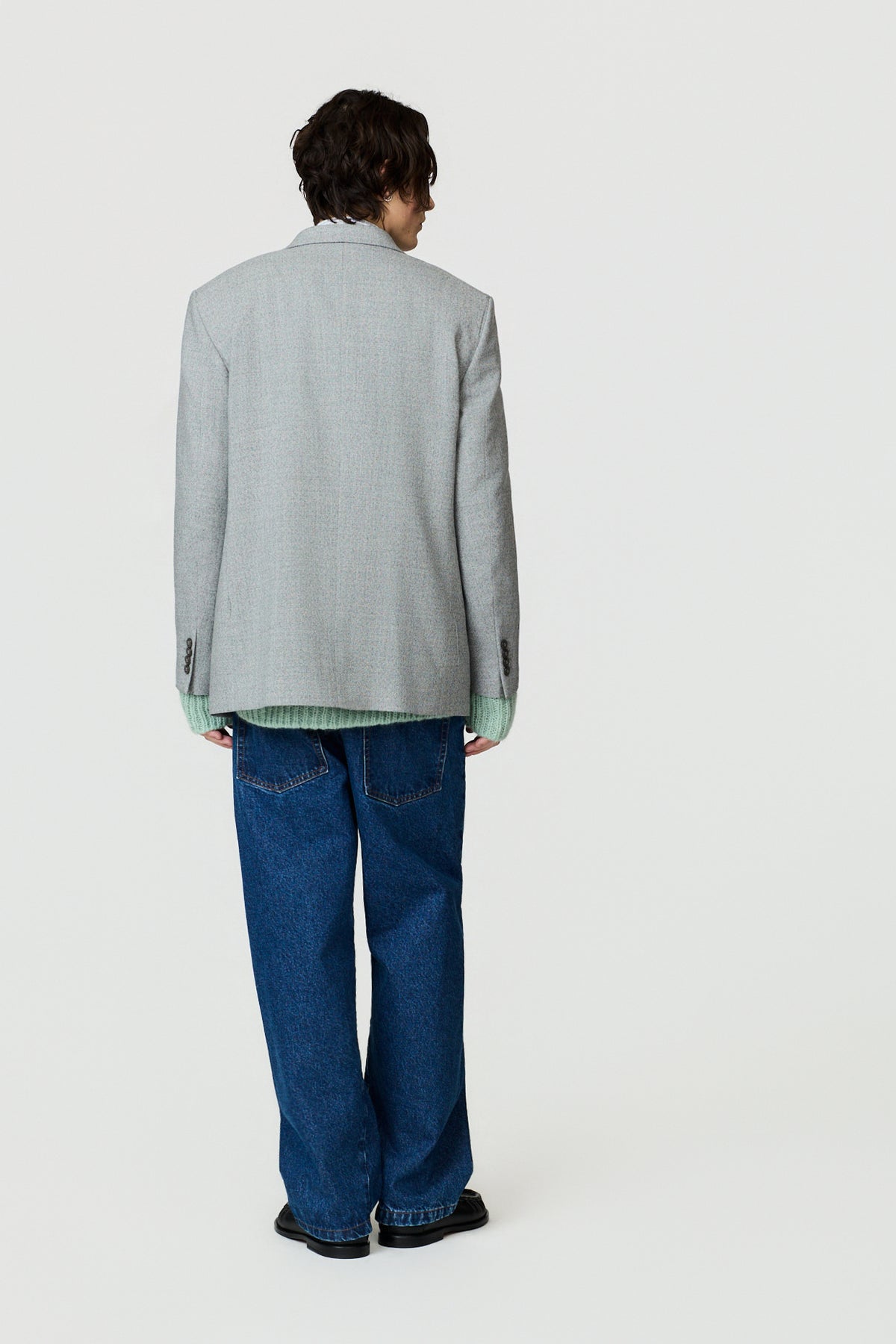 NICOS PEAK LAPEL CLASSIC JACKET - LIGHT GREY