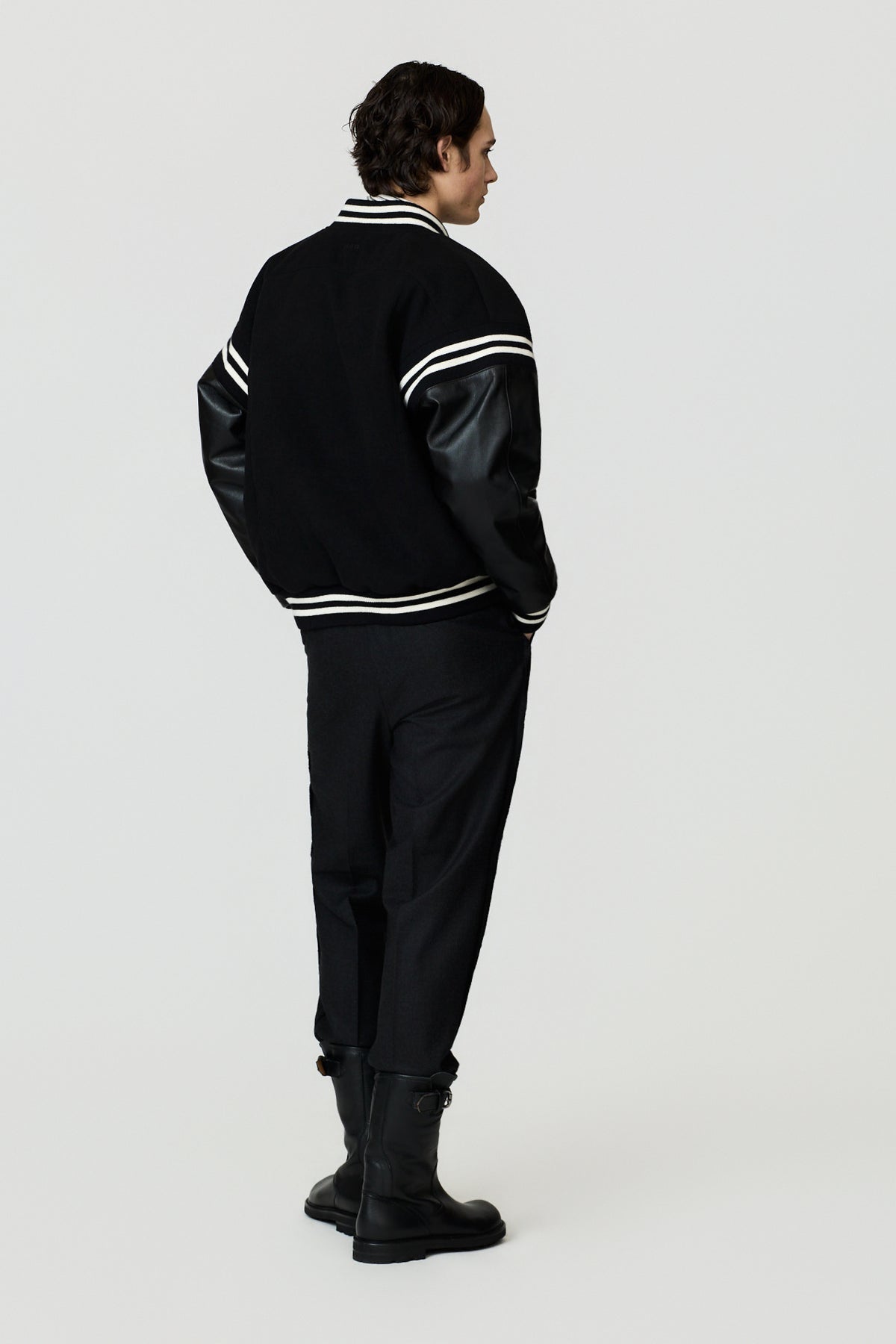 STAN VARSITY JACKET - BLACK/WHITE