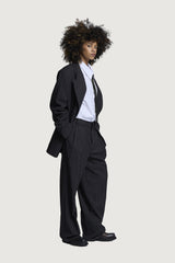 NICOS DOUBLEBREASTED SUIT JACKET DARK GREY PINSTRIPES