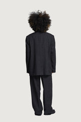 NICOS DOUBLEBREASTED SUIT JACKET DARK GREY PINSTRIPES