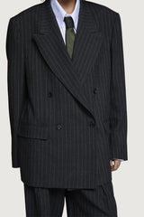 NICOS DOUBLEBREASTED SUIT JACKET DARK GREY PINSTRIPES