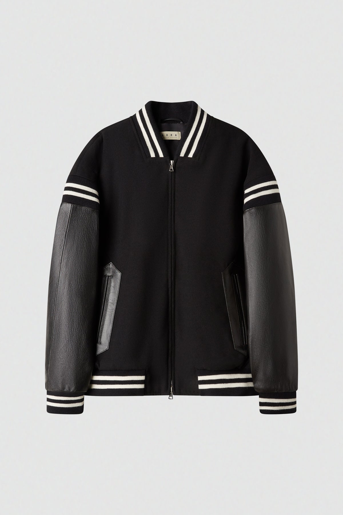 STAN VARSITY JACKET - BLACK/WHITE