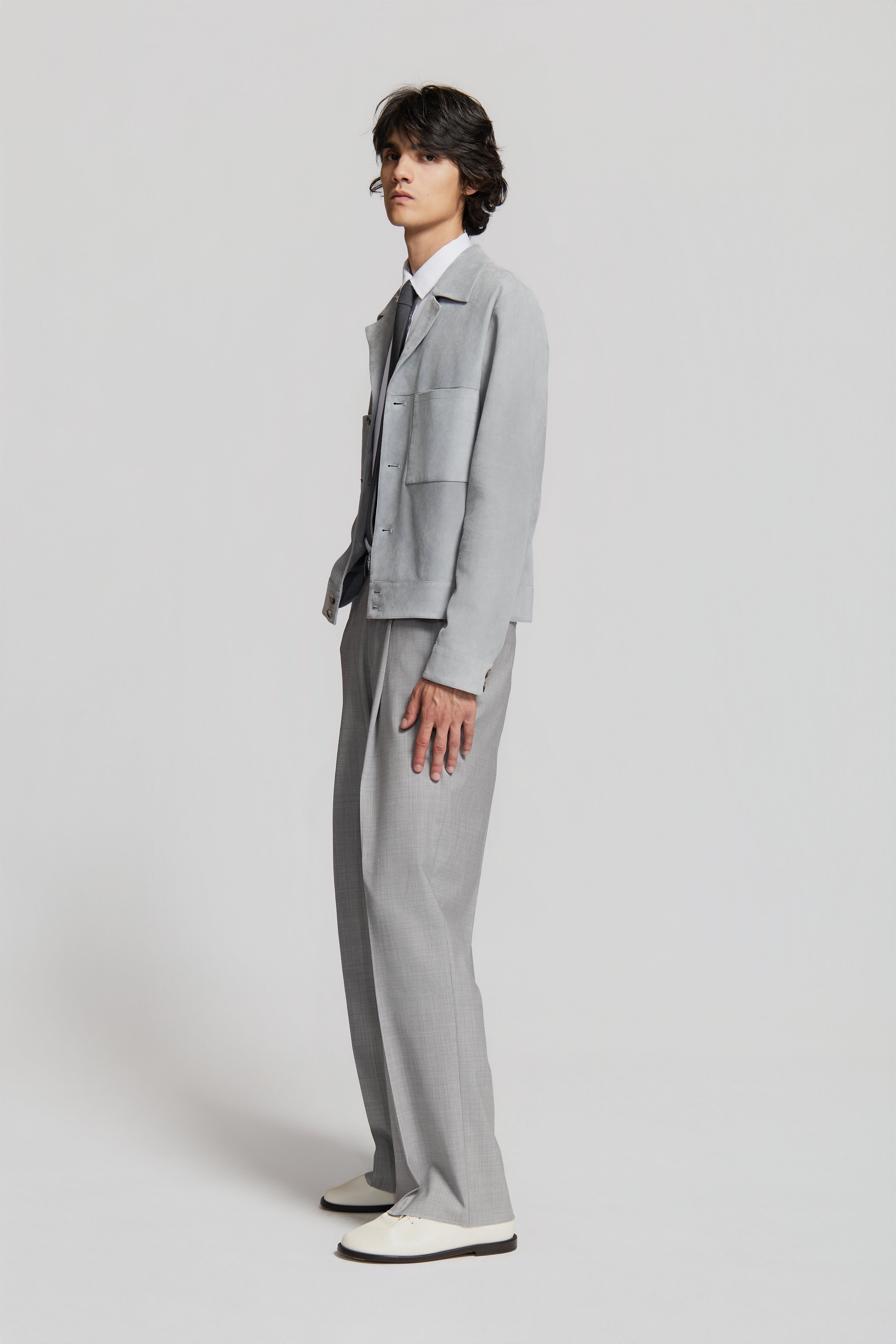 paura-Allison Suede Jacket Powder Blue-15DP70040000011