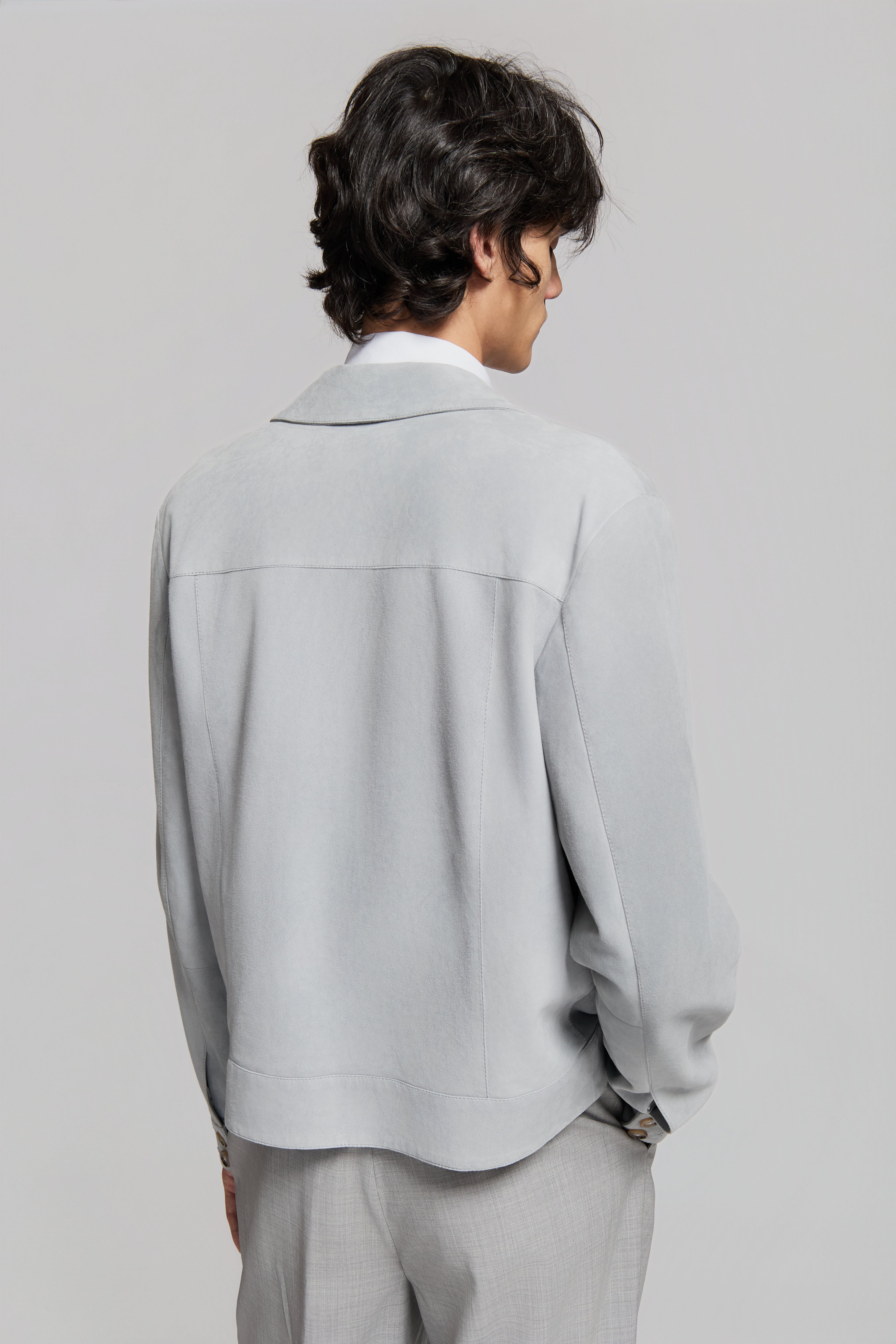 paura-Allison Suede Jacket Powder Blue-15DP70040000011