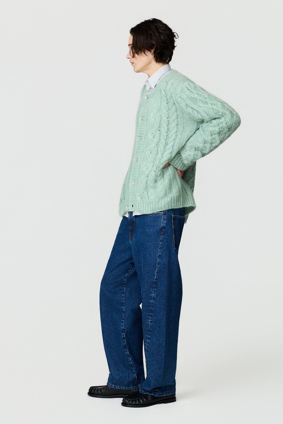 paura-Amar Round Neck Cardigan - Mint-16DP60100000049