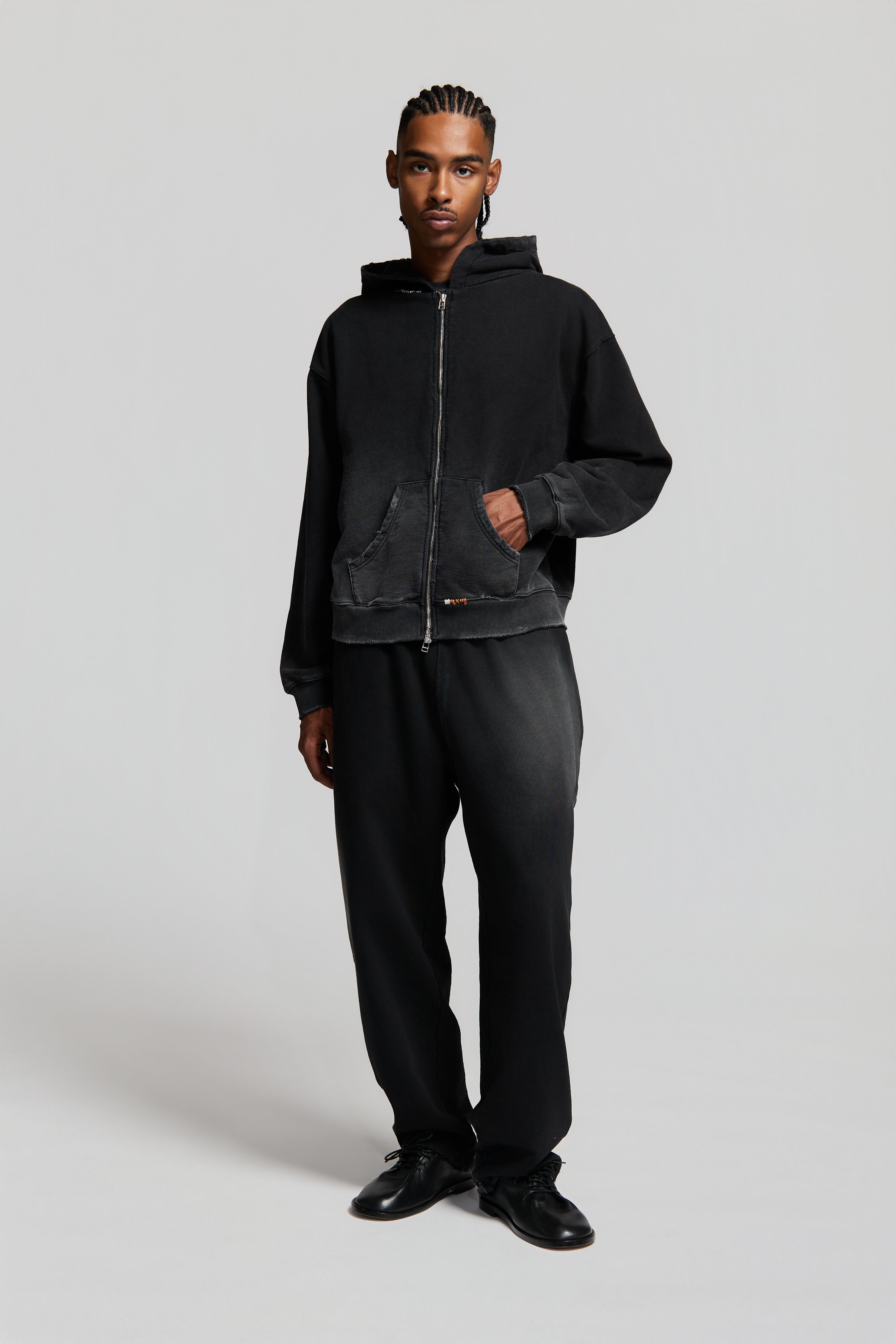 paura-Arabica Full Zip Hoodie Black-15DP30030000001