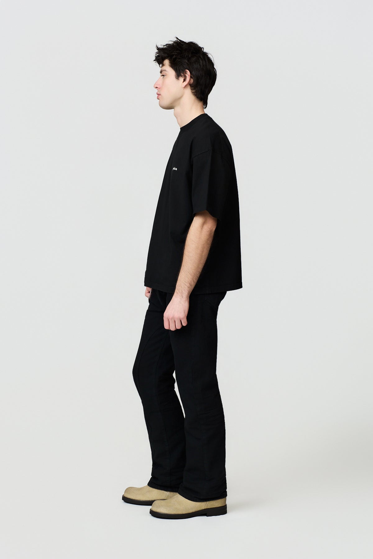 paura-Aura Embroidered Boxy Tee - Black-16DP10102040001